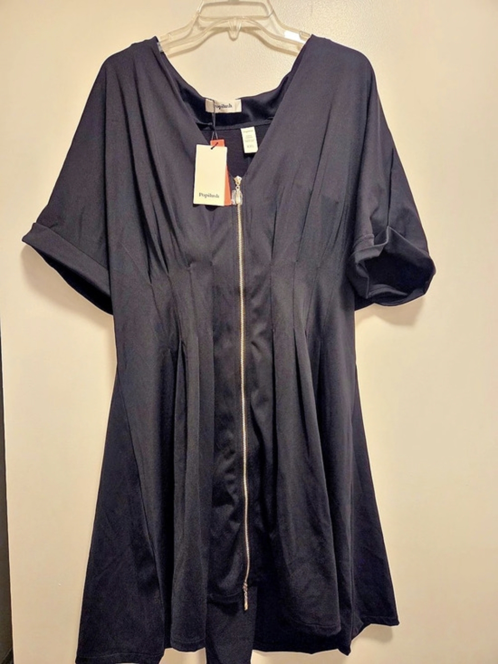 Popilush Shapewear Short Sleeve Short Dress Black XXL